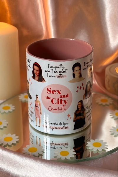 Cool Stuff كوب SATC شارلوت يورك باللون الوردي من الداخل والخارج