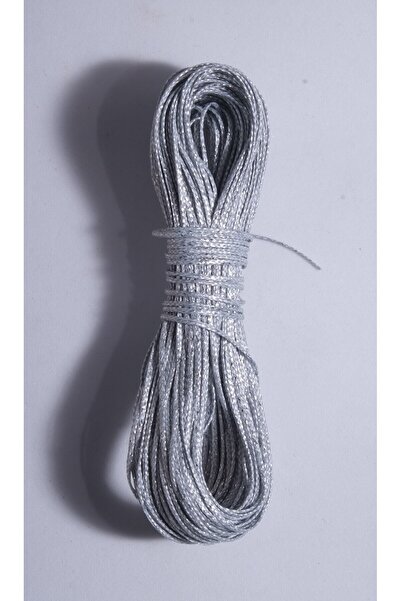 Eskişehir hobi sanat Κολιέ με κερωμένο ασημί νήμα 25 μέτρων 1 mm - Σχέδιο βραχιόλι