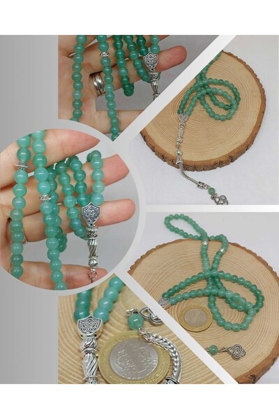 Yasamtohumu Pietre de aventurină 99 bucăți mărgele de rugăciune 6 mm (1260)