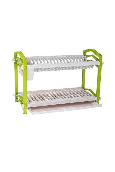 Dania رف أطباق بلاستيكي ومعدني بثلاثة رفوف 55x19x29 سم