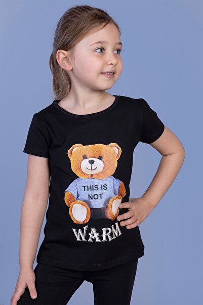 Toontoy Tricou pentru fetiță Ursuleț cu imprimeu