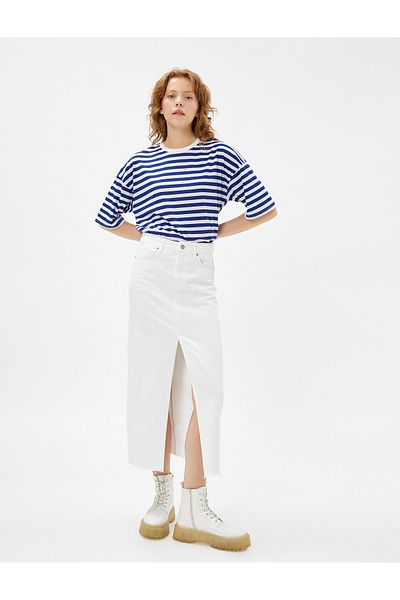 Koton Short Sleeve T-Shirt Crew Neck Viscose Blended