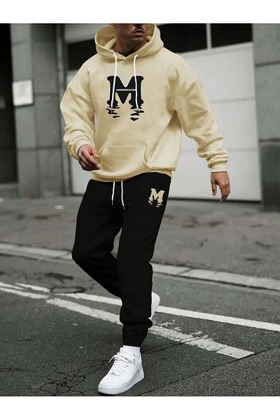 LUNAVISTA M Printed Unisex Oversize Tracksuit Set