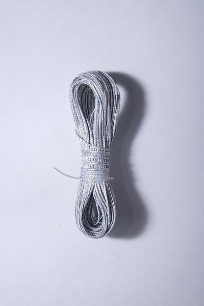 Eskişehir hobi sanat Κολιέ με κερωμένο ασημί νήμα 25 μέτρων 1 mm - Σχέδιο βραχιόλι