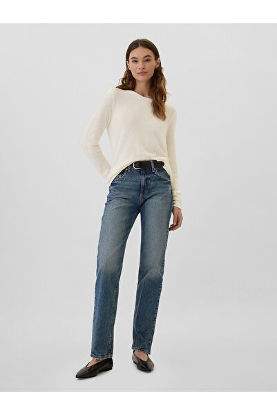 GAP Kadın Kırık Beyaz Textured Kazak