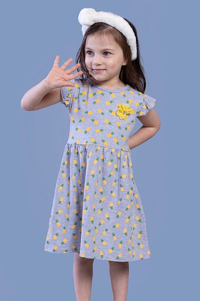 Toontoy Girl - Pineapple Printed Floral Dress