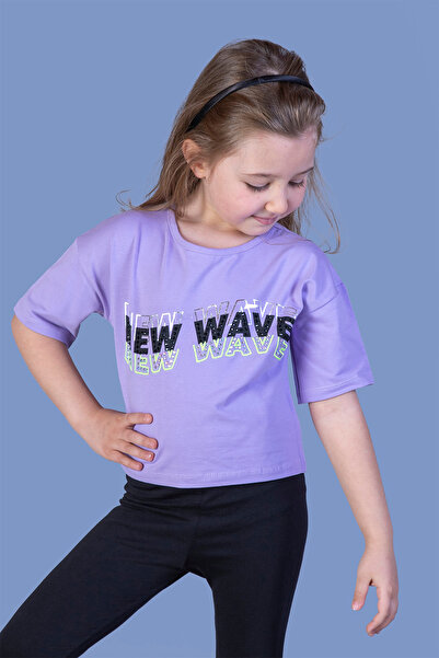 Toontoy Κοριτσίστικο μπλουζάκι New Wave με τύπωμα με κεντημένο πέτρινο σχέδιο