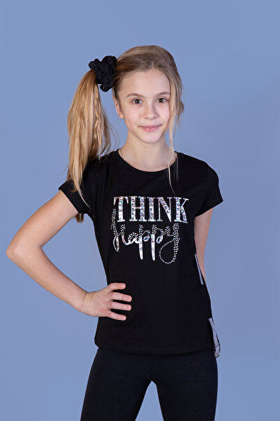 Toontoy Μπλουζάκι για κορίτσια με τύπωμα με κεντημένο με πέτρες πλαϊνό σχέδιο...