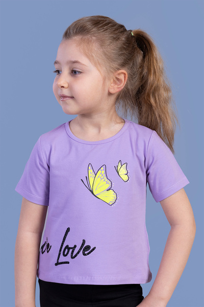 Toontoy Μπλουζάκι για κορίτσια με πέτρα με κέντημα πεταλούδας με τύπωμα