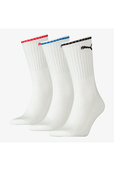 Puma Sport Crew Stripe 3-Pack Unisex White Socks