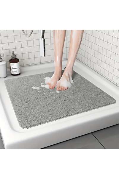 MR MİLREY Kıvırcık Banyo Paspası 50x50 Cm | Duşa Kabin Için Kaymaz Ve Su Emic...