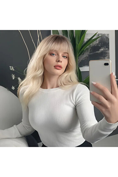 favorim peruk Gerçek saç dokusunda ombreli perçemli dalgalı peruk