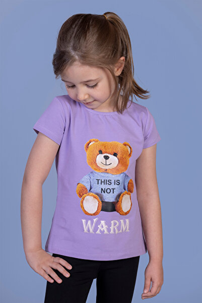 Toontoy Tricou pentru fetiță Ursuleț cu imprimeu
