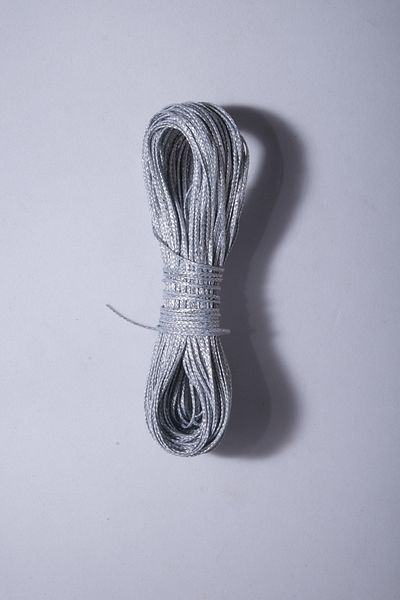 Eskişehir hobi sanat Κολιέ με κερωμένο ασημί νήμα 25 μέτρων 1 mm - Σχέδιο βραχιόλι