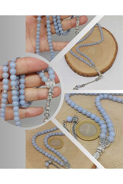 Yasamtohumu Angelite Stone 99 Ροζάριο 6mm (3926)