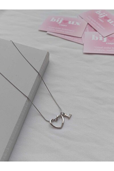 bijoux uniques Kalpli L Harfli Çelik Kolye