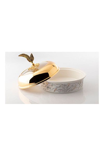 Dania Multi-Use Serving Plate Gold/White 27x27x7cm