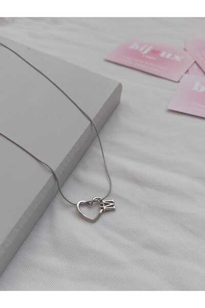 bijoux uniques Kalpli M Harfli Çelik Kolye