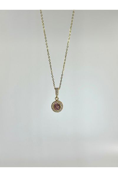 Store 316L Pink Light Gold Color Steel Necklace