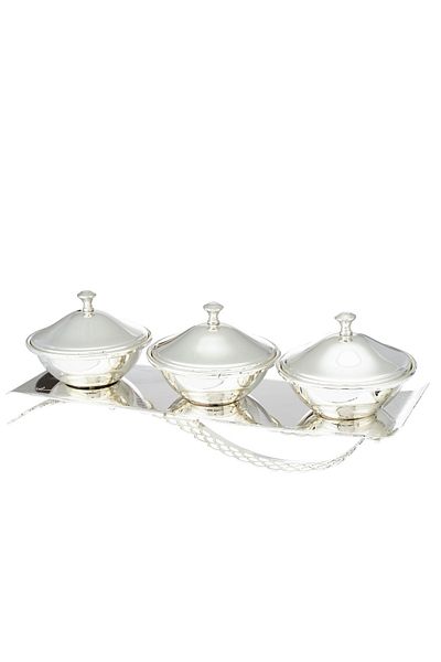 Dania Set of 3 date serving bowls with base stand