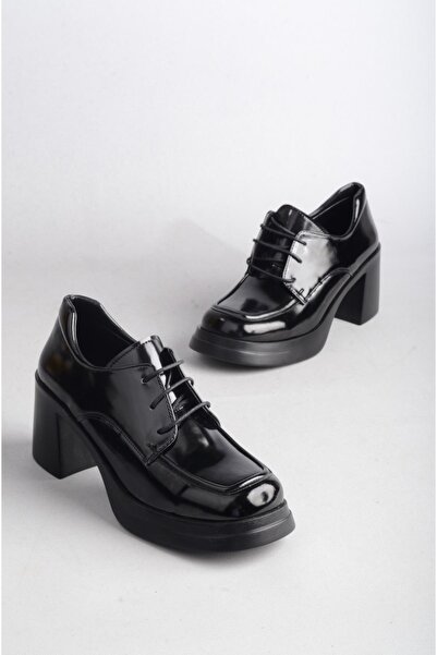 SEÇ KUNDURA Pantofi de damă cu platformă cu toc negru - SEÇ 450 (Toc: 7,5 cm, Platformă: 2 cm)