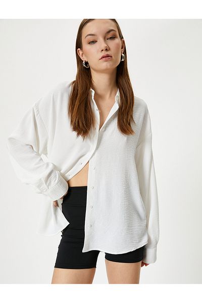Koton Πουκάμισο Oversize με μακρυμάνικο ανάγλυφο