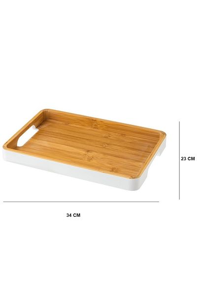 Dania High quality bamboo wood tray with elegant white colour