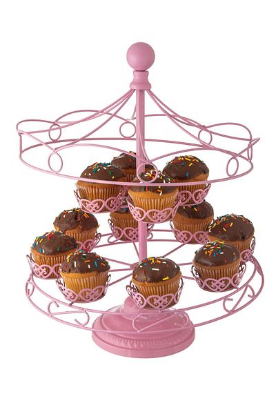 Dania 10 in 1 Cake Stand for Decoration Pink 15x15x45cm
