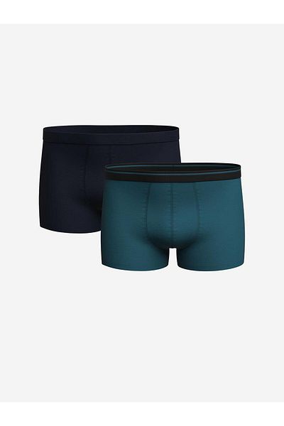 LC Waikiki Boxeri flexibili pentru bărbați din bumbac cu formă standard albastru marin, pachet de 2