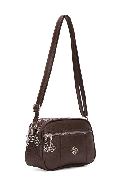 Adelina Bags Kadın Acı Kahve Günlük Çapraz Askılı Dört Bölmeli Omuz Çantası