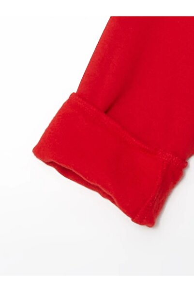 LC Waikiki LCW Kids Kırmızı Bisiklet Yaka Uzun Kollu Yılbaşı Temalı Erkek Bebek Sweatshirt