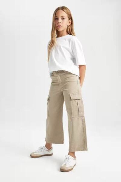 DeFacto Woven Bottom Parlak Haki