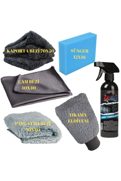 cardarb 6 Parça Oto Yıkama Bez Seti , 400 ml Jant Temizleyici