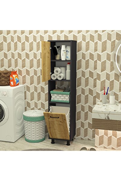 Home Mobiga Efsa Çamaşır Kirli Sepetli Banyo Dolabı