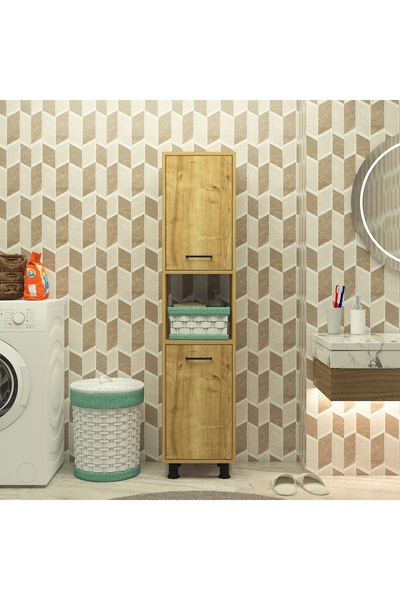 Home Mobiga Efsa Çamaşır Kirli Sepetli Banyo Dolabı