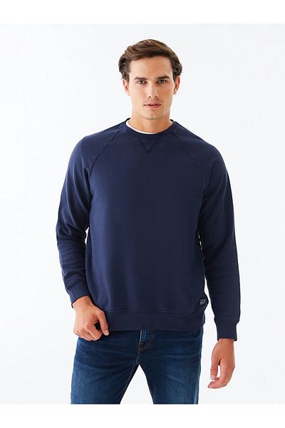 Ltb Pale Effect Bicycle Collar Navy Blue Sweatshirt