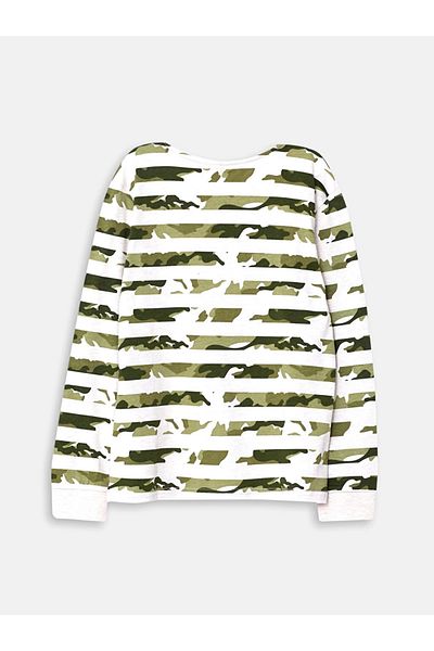 LC Waikiki Tricou pentru băiat cu mânecă lungă, cu imprimeu, verde, pentru copii LCW