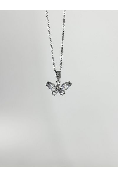 Store Elegant Wings Silver Color Steel Necklace