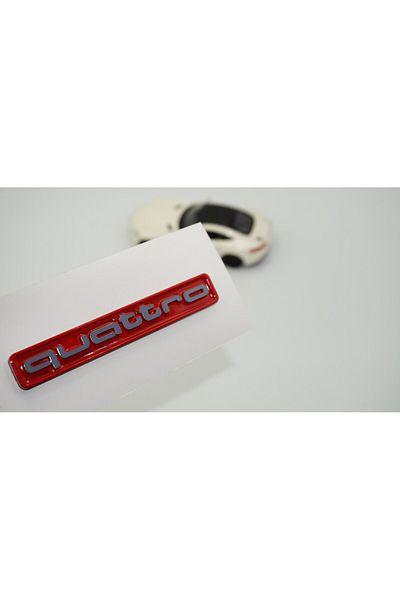 DK Tuning Emblema logo pentru bagaje ABS Quattro Gri Roșu Compatibil cu Audi