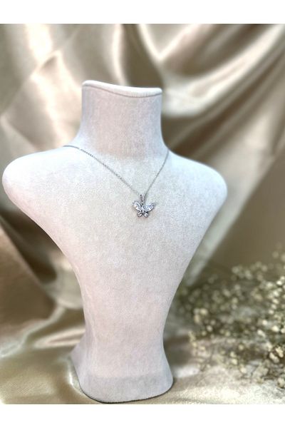 Store Elegant Wings Silver Color Steel Necklace