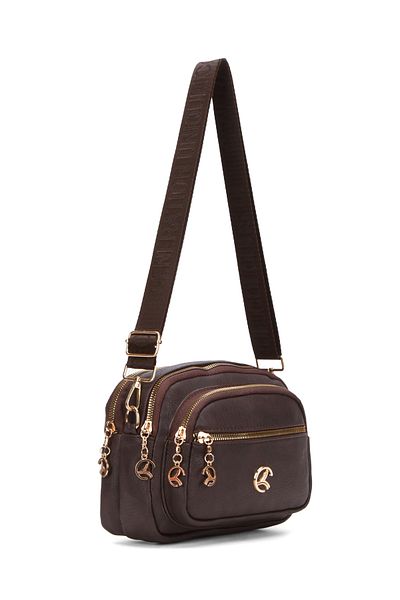Adelina Bags Geantă de umăr Daily Bitter Brown cu bretele încrucișate pentru femei