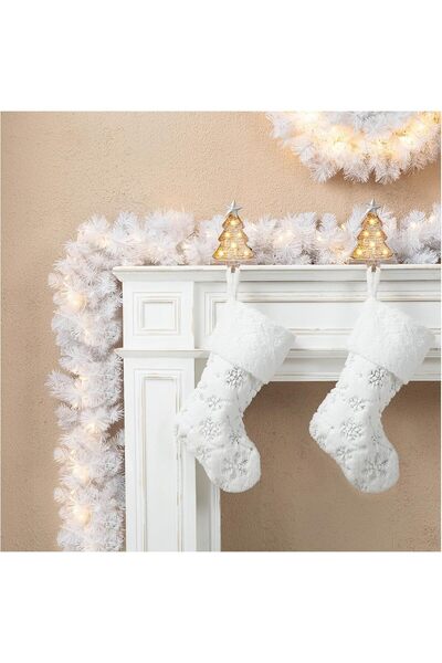 Fillikutum Büyük Boy Yılbaşı Çam Dalı 270 Cm Beyaz Garland 200 Dal Süslemeler...