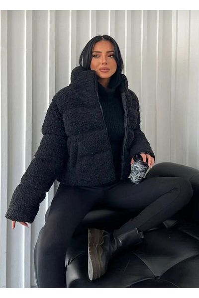 moda armanc Plush Embossed Teddy Women's Inflatable Coat