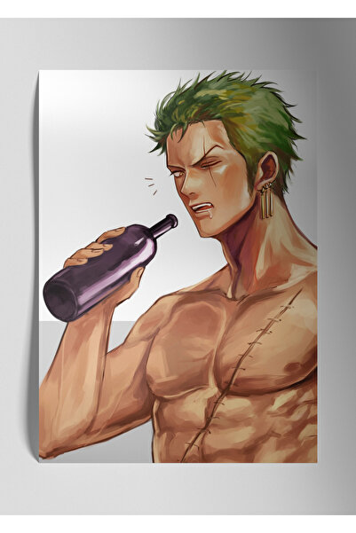DekorHane Metalna štampa sjajne anime zidne slike - Roronoa Zoro One Piece