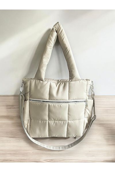 Nuggita Geantă Puffer Ivory Speciale Quadrato