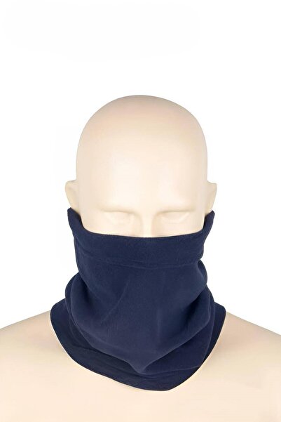 Bufferland Winter Dark Blue Fleece Neck Collar Beanie