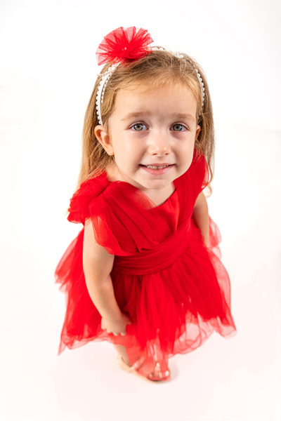 Porland Red April 23 Evening Dress Party Crown Accessory Fluffy Special Occasion Dress