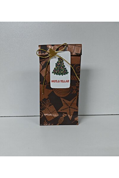 arminow Yılbaşı Temalı Renkli Desenli Paketi Seti 8x20x5 Cm -hediye Poşeti - 10 Adet - Ç059