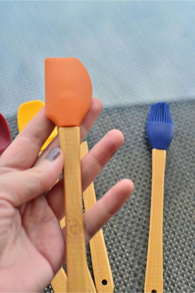 şirin eşyalarım Mini Bamboo Spatula Set - 5 Pieces