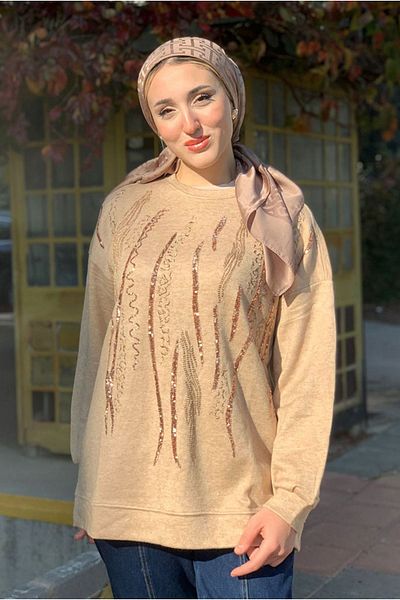 Moda Rosa 25K4418 - Camel - Embroidered Tunic
